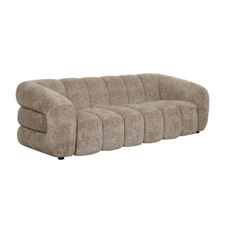 Modern European furniture - Beige Chenille Channeled Sofa - www.oroa.com