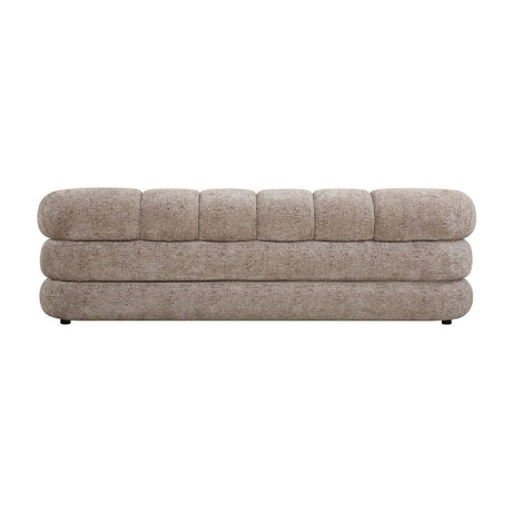 Modern European furniture - Beige Chenille Channeled Sofa - www.oroa.com