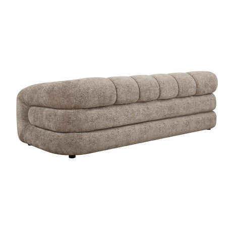 Modern European furniture - Beige Chenille Channeled Sofa - www.oroa.com