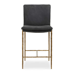 Gray Leather Counter Stool by Uttermost Ascend