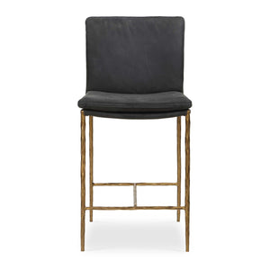   Gray Leather Counter Stool | Oroa.com