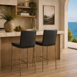 Modern European furniture - Gray Leather Counter Stool - www.oroa.com