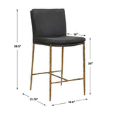 Modern European furniture - Gray Leather Counter Stool - www.oroa.com