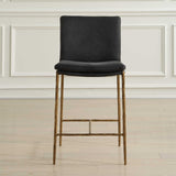 Modern European furniture - Gray Leather Counter Stool - www.oroa.com