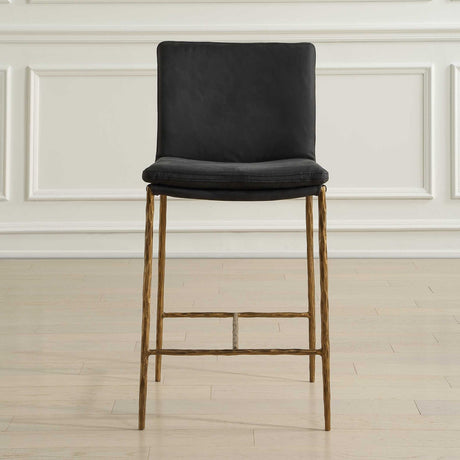 Modern European furniture - Gray Leather Counter Stool - www.oroa.com