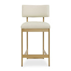 White Leather Counter Stool | Uttermost Apsley