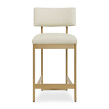 White Leather Counter Stool | Uttermost Apsley