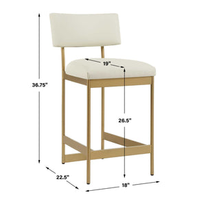   White Leather Counter Stool | Oroa.com