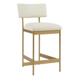 White Leather Counter Stool | Uttermost Apsley