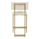 White Leather Counter Stool | Uttermost Apsley