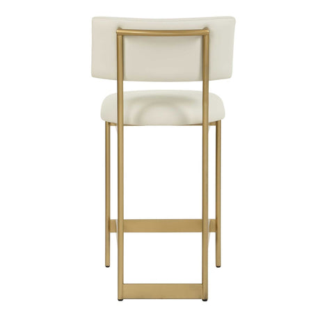 White Leather Counter Stool | Uttermost Apsley