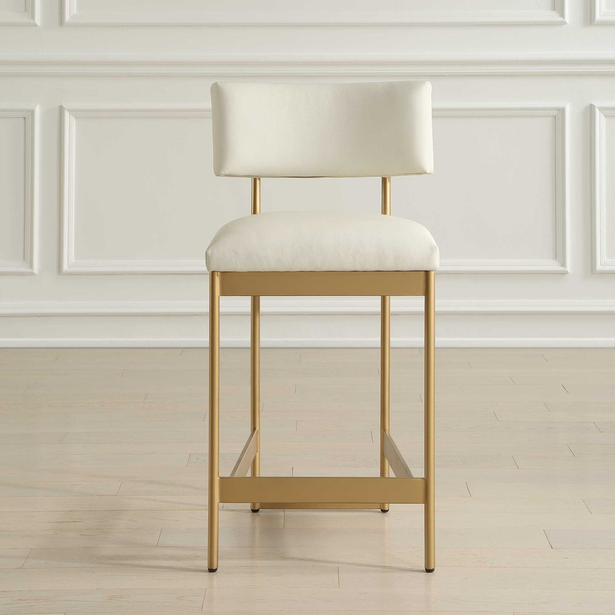   White Leather Counter Stool | Oroa.com