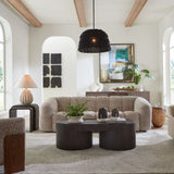 Modern European furniture - Beige Chenille Channeled Sofa - www.oroa.com