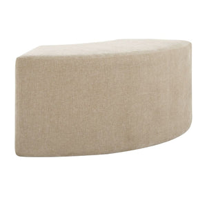   Beige Velvet Curved Bench | Oroa.com