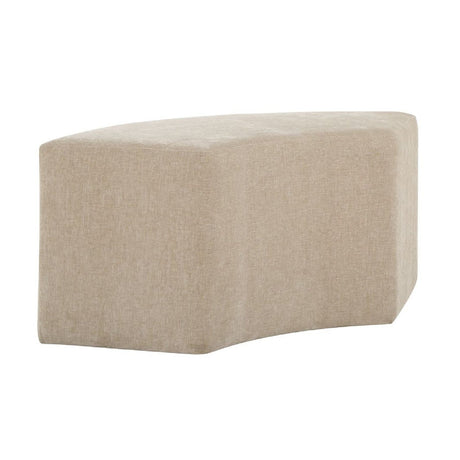 Modern European furniture - Beige Velvet Curved Bench - www.oroa.com