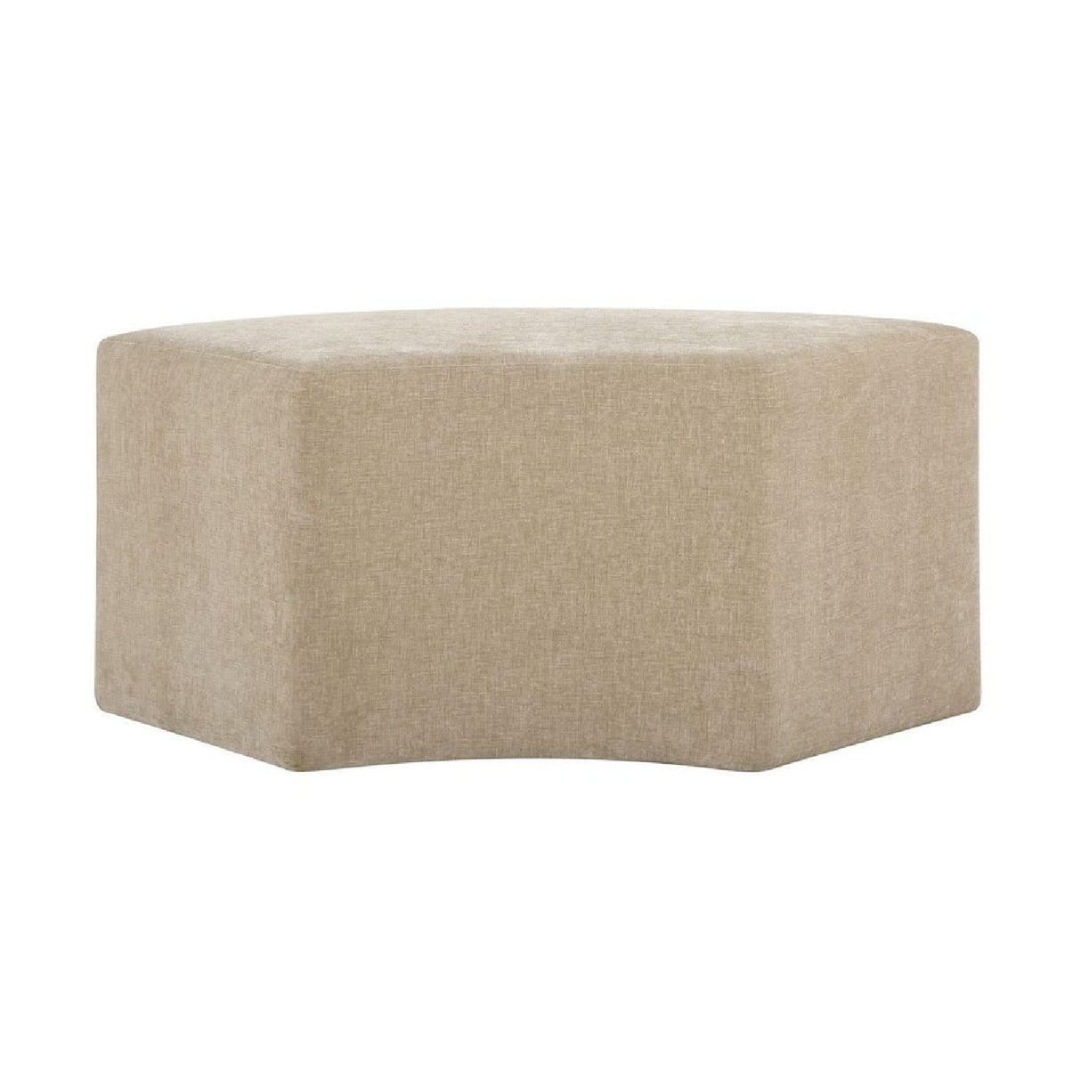   Beige Velvet Curved Bench | Oroa.com