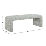 Modern European furniture - Blue Shell Printed Bench - www.oroa.com