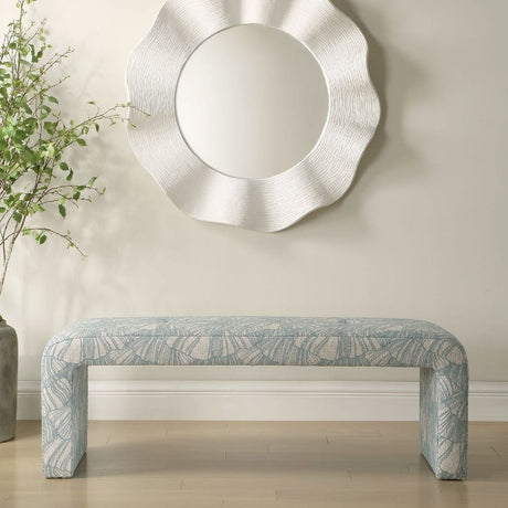 Modern European furniture - Blue Shell Printed Bench - www.oroa.com
