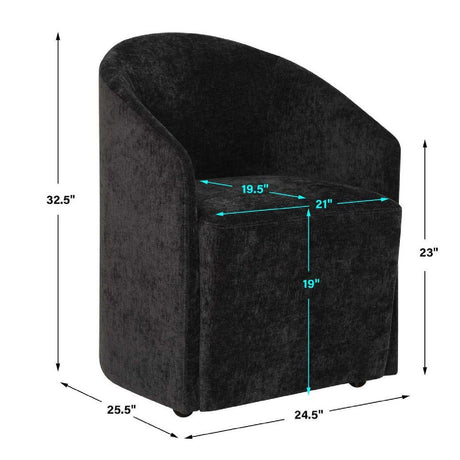 Modern European furniture - Velvet Dining Chair with Casters - www.oroa.com