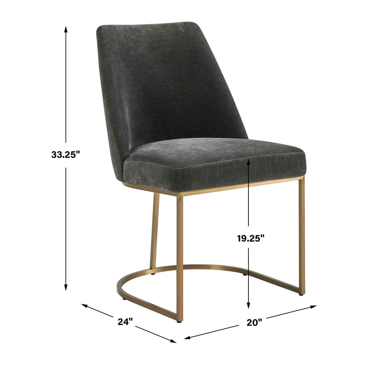 Modern European furniture - Gray Velvet Dining Chair - www.oroa.com