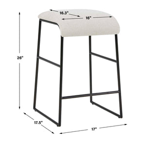   Cream Fabric Seat Counter Stool | Oroa.com