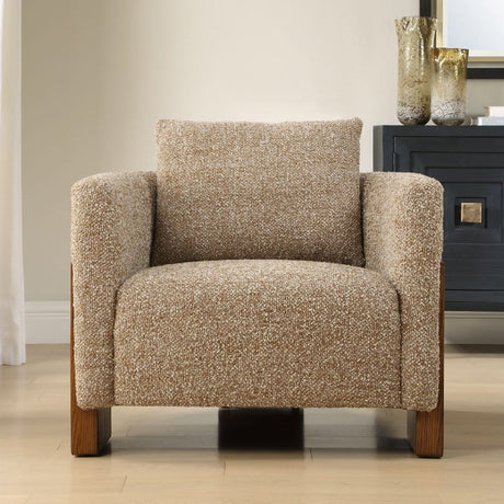 Modern European furniture - Cream Boucle 3-Legged Accent Chair - www.oroa.com