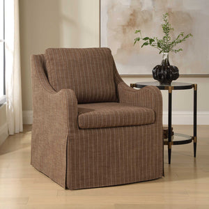   Brown Pinstripes Swivel Chair | Oroa.com