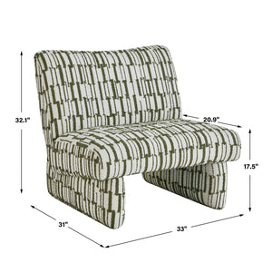   Green Patterned Accent Chair | Oroa.com