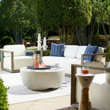 Modern European furniture - White Cushioned 3-Seater Outdoor Sofa - www.oroa.com