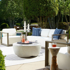   Modern European furniture - White Cushioned 3-Seater Outdoor Sofa - www.oroa.com | Oroa.com