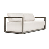 Modern European furniture - White Cushioned 3-Seater Outdoor Sofa - www.oroa.com
