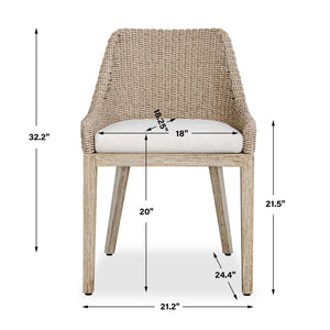   Beige Wicker Outdoor Dining Chair | Oroa.com