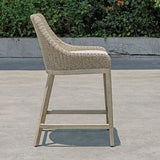 Modern European furniture - Beige Wicker Outdoor Counter Stool - www.oroa.com