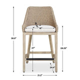 Modern European furniture - Beige Wicker Outdoor Counter Stool - www.oroa.com
