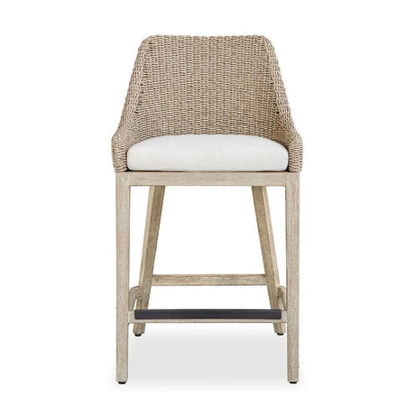 Modern European furniture - Beige Wicker Outdoor Counter Stool - www.oroa.com