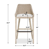Modern European furniture - Cream Wicker Outdoor Bar Stool - www.oroa.com