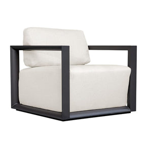 Modern European furniture - White Cushioned Outdoor Lounge Chair - www.oroa.com