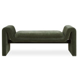 Modern European furniture - Green Velvet Curved Bench - www.oroa.com
