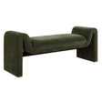 Modern European furniture - Green Velvet Curved Bench - www.oroa.com