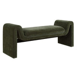 Modern European furniture - Green Velvet Curved Bench - www.oroa.com