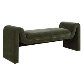 Green Velvet Curved Bench by Uttermost Manson