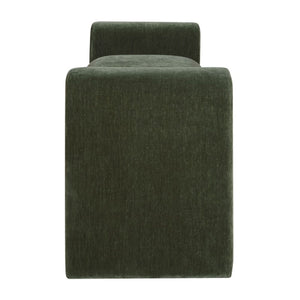   Green Velvet Curved Bench | Oroa.com