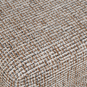   Cream Woven Rectangular Ottoman | Oroa.com