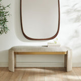 Modern European furniture - White Boucle Bench - www.oroa.com