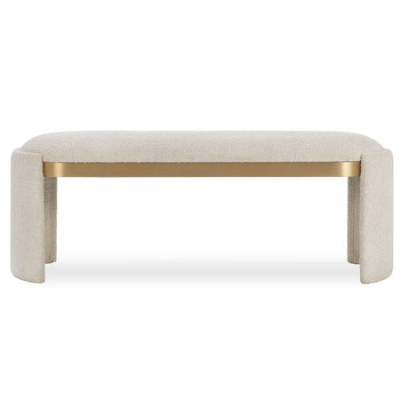 Modern European furniture - White Boucle Bench - www.oroa.com