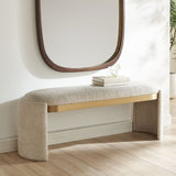 Modern European furniture - White Boucle Bench - www.oroa.com