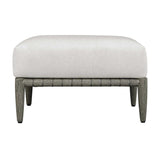 White Cushioned Outdoor Ottoman | Uttermost Borneo
