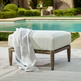 White Cushioned Outdoor Ottoman | Uttermost Borneo
