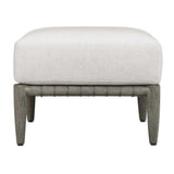 White Cushioned Outdoor Ottoman | Uttermost Borneo
