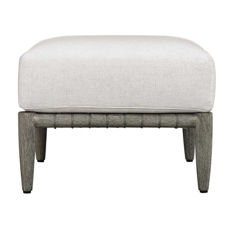 White Cushioned Outdoor Ottoman | Uttermost Borneo